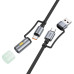 HOCO kábel All-in-one USB A / typ C na typ C / LED svetlo 3A 60W U138 1,2 m čierny