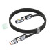 HOCO kábel All-in-one USB A / typ C na typ C / LED svetlo 3A 60W U138 1,2 m čierny