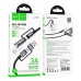HOCO kábel All-in-one USB A / typ C na typ C / LED svetlo 3A 60W U138 1,2 m čierny