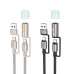 HOCO kábel All-in-one USB A / typ C na typ C / LED svetlo 3A 60W U138 1,2 m sivá