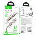 HOCO kábel All-in-one USB A / typ C na typ C / LED svetlo 3A 60W U138 1,2 m sivá