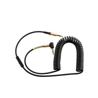HOCO kábel AUX Audio Jack 3,5 mm pružina (s mikrofónom) UPA02 čierny