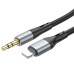 HOCO kábel AUX Jack 3,5 mm na Lightning UPA22 1 m čierny