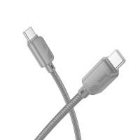 HOCO kábel typ C na typ C 3A 60W X113 1 m sivý