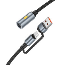 HOCO kábel USB A / Typ C do zapaľovača UA38B 0,3 m čierny