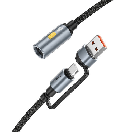 HOCO kábel USB A / Typ C do zapaľovača UA38B 0,3 m čierny