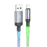 HOCO kábel USB A na Lightning 2,4A U112 1 m sivý