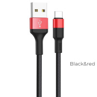 HOCO kábel USB A na typ C 2A X26 1 m čierny červený