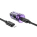 HOCO nabíjačka do auta typ C + kábel typ C na Lightning PD QC3.0 30W Z53 fialová