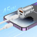 HOCO nabíjačka do auta USB A + typ C + kábel typ C na Lightning PD QC3.0 4A 45W NZ10 strieborná