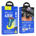 HOCO nabíjačka do auta USB A + typ C s digitálnym displejom + kábel typ C na Lightning PD QC3.0 3A 48W Z50 kovovo sivá