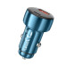 HOCO nabíjačka do auta USB A + typ C s digitálnym displejom PD QC3.0 3A 48W Z50 modrá