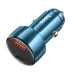 HOCO nabíjačka do auta USB A + typ C s digitálnym displejom PD QC3.0 3A 48W Z50 modrá