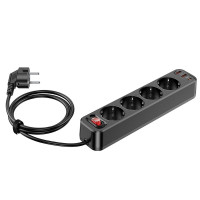 HOCO napájacia lišta 4-bitová predlžovacia zásuvka + 2 x USB A + typ C PD QC3.0 3A 20W NS1 čierna