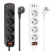 HOCO napájacia lišta 4-bitová predlžovacia zásuvka + 2 x USB A + typ C PD QC3.0 3A 20W NS1 čierna