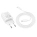 HOCO nástenná nabíjačka USB A + typ C + kábel typ C na typ C PD QC3.0 3A 20W N61 biela