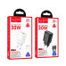 HOCO nástenná nabíjačka USB A + typ C + kábel typ C na typ C PD QC3.0 3A 30W N63 biela