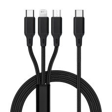 Kábel 3v1 typu C na Lightning / typ C / Micro USB 2,4A C171 1,2 m čierny