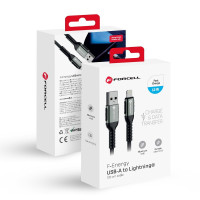 Kábel FORCELL F-ENERGY C257 USB A na Lightning 2,4A 12W Cafule 1,2 m čierny
