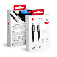 Kábel FORCELL F-ENERGY C263 typ C na typ C QC4.0 PD 5A 240W Cafule 3 m čierny