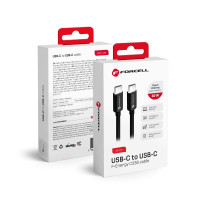 Kábel FORCELL F-ENERGY C338 typ C na typ C PD QC4.0 3A 60W 0,25 m čierny
