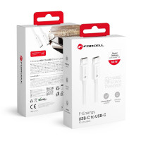 Kábel FORCELL F-ENERGY C338 typ C na typ C PD QC4.0 3A 60W 0,5 m biely
