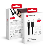 Kábel FORCELL F-ENERGY C338 typ C na typ C PD QC4.0 3A 60W 1,5 m čierny