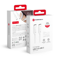 Kábel FORCELL F-ENERGY C338 typ C na typ C PD QC4.0 3A 60W 1 m biely