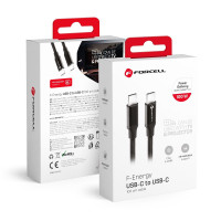 Kábel FORCELL F-ENERGY C338 typ C na typ C PD QC4.0 3A 60W 1 m čierny