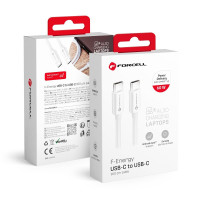 Kábel FORCELL F-ENERGY C338 typ C na typ C PD QC4.0 3A 60W 2 m biely
