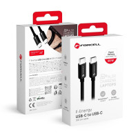 Kábel FORCELL F-ENERGY C338 typ C na typ C PD QC4.0 3A 60W 2 m čierny