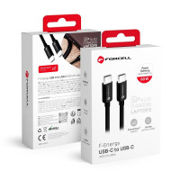 Kábel FORCELL F-ENERGY C338 typ C na typ C PD QC4.0 3A 60W 3 m čierny