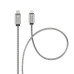 Kábel FORCELL F-ENERGY Metal C238 Type C to Lightning PD QC3.0 3A 27W 1 m strieborný