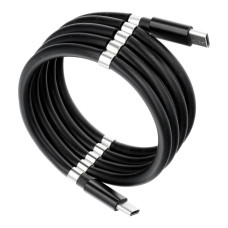 Kábel typu C na typ C PD 3A 60W C676 s magnetmi 1 m čierny