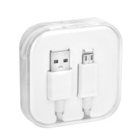 Kábel USB A na Micro USB 1A BOX 1 m biely