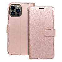 MEZZO Book puzdro pre IPHONE 13 PRO MAX mandala rose gold