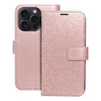 MEZZO Book puzdro pre IPHONE 15 Pro mandala rose gold
