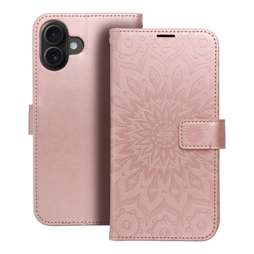 MEZZO Book puzdro pre IPHONE 16 Plus mandala rose gold