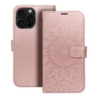 MEZZO Book puzdro pre IPHONE 16 Pro Max mandala rose gold