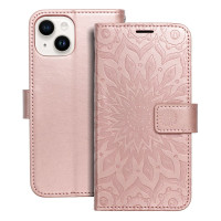 MEZZO Knižkové puzdro pre IPHONE 14 mandala rose gold