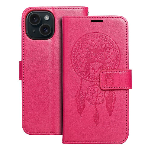 MEZZO Knižkové puzdro pre IPHONE 15 dreamcatcher magenta