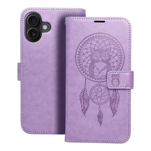 MEZZO Knižkové puzdro pre IPHONE 16 Plus dreamcatcher fialové