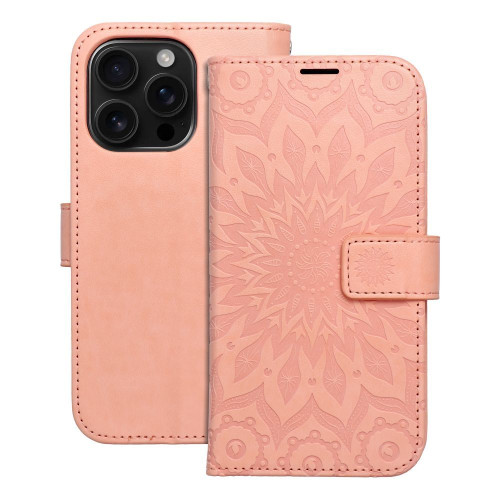 MEZZO Knižkové puzdro pre IPHONE 16 Pro mandala peach fuzz