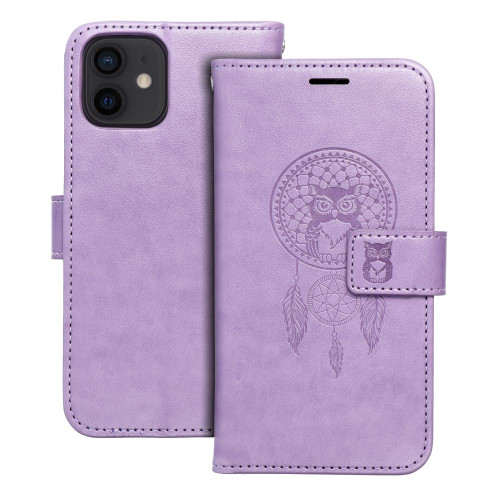 MEZZO Puzdro typu kniha pre IPHONE 12 / 12 Pro dreamcatcher fialové