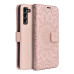 MEZZO Puzdro typu kniha pre SAMSUNG S21 FE mandala rose gold