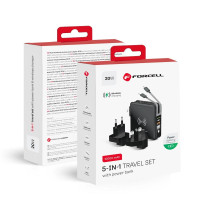 Multifunkčná nabíjačka FORCELL F-ENERGY 20W 5v1 s káblom USB-C/blesk, power bankou 10000mAh a bezdrôtovým nabíjaním 15W