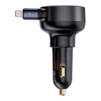 Nabíjačka do auta BASEUS typ C + navíjací kábel Lightning PD3.0 QC4.0 3A 55W CCTXP-CC / C00057803111-00 čierna