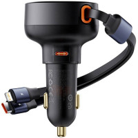 Nabíjačka do auta BASEUS typ C + výsuvný kábel 2v1 typ C / Lightning PD3.0 QC4.0 3A 60W CCTXP-CCL / C00057802111-00 čierna