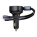 Nabíjačka do auta BASEUS USB A + výsuvný kábel 2v1 Typ C / Lightning PC3.0 QC4.0 3A 60W CCTXP-UCL čierna