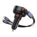 Nabíjačka do auta BASEUS USB A + výsuvný kábel 2v1 Typ C / Lightning PC3.0 QC4.0 3A 60W CCTXP-UCL čierna